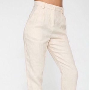 Tan high waisted linen pants